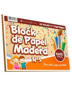 BLOCK PAPEL MISIONERO Nº5 RAPEL PACK X5 HOJAS