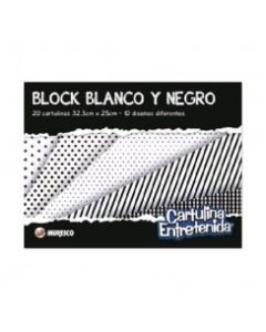 BLOCK CARTULINA ENTRETENIDA MURESCO NEGRO X20 HOJAS