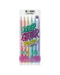 MARCADORES COLORING GLITTER PASTEL X6